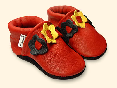Flummy Lederschuhe Hippie rot